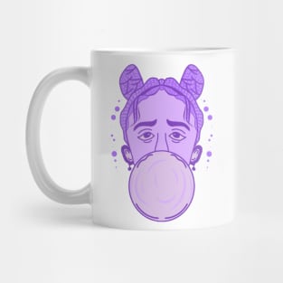 Purple Woman with Candy Mug